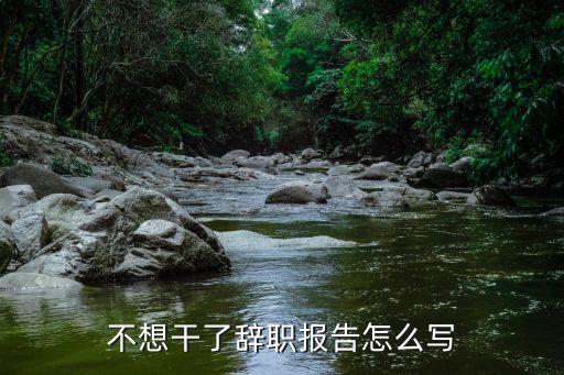 不想干了辭職報告怎么寫