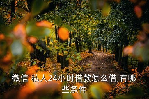微信 私人24小時(shí)借款怎么借,有哪些條件