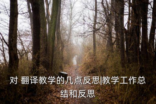 對 翻譯教學(xué)的幾點(diǎn)反思|教學(xué)工作總結(jié)和反思