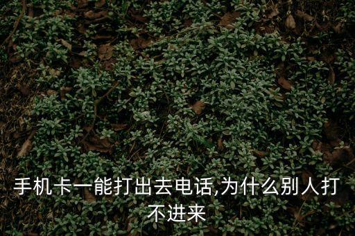 手機(jī)卡一能打出去電話,為什么別人打不進(jìn)來(lái)