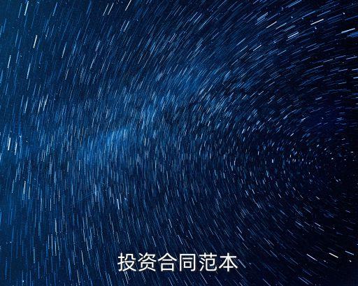 投資合同范本