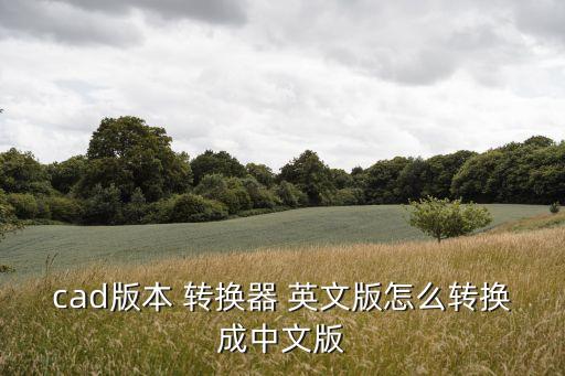 cad版本 轉(zhuǎn)換器 英文版怎么轉(zhuǎn)換成中文版