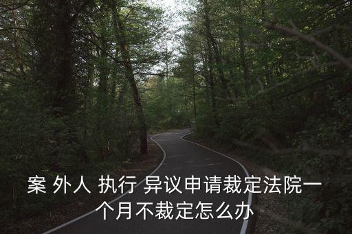 案 外人 執(zhí)行 異議申請(qǐng)裁定法院一個(gè)月不裁定怎么辦