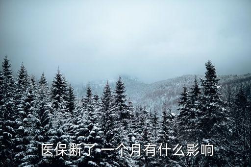  醫(yī)保斷了 一個(gè)月有什么影響