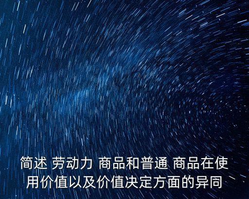 勞動(dòng)力商品