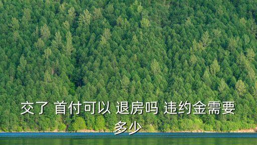 交了 首付可以 退房嗎 違約金需要多少