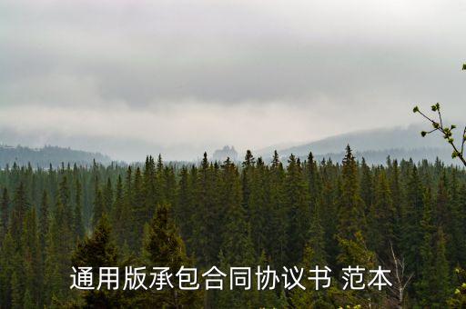 通用版承包合同協(xié)議書 范本