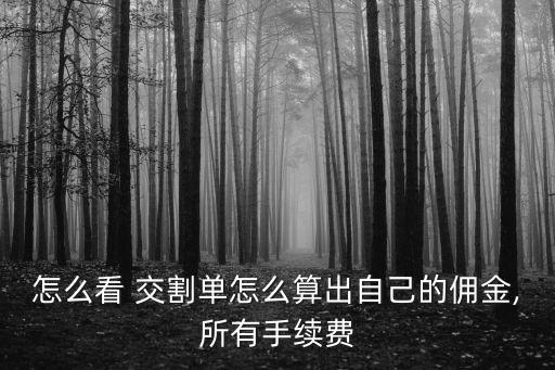 怎么看 交割單怎么算出自己的傭金,所有手續(xù)費(fèi)