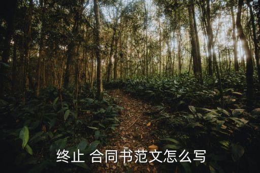  終止 合同書范文怎么寫