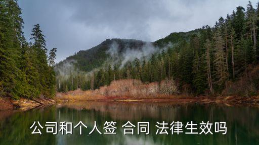 簽訂合同具有法律效力的前提,個人與個人簽訂合同有法律效力嗎