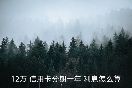 信用卡分期利息