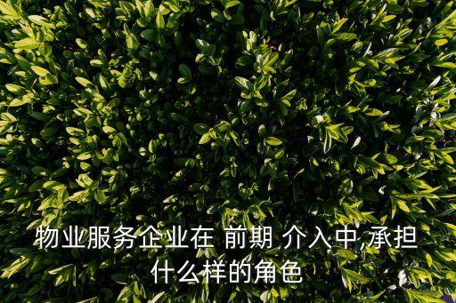 前期介入,項(xiàng)目前期介入