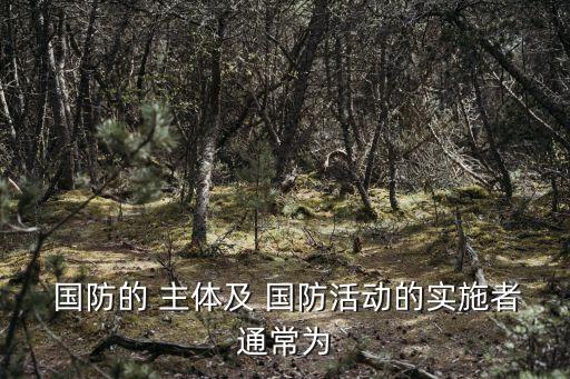  國(guó)防的 主體及 國(guó)防活動(dòng)的實(shí)施者通常為