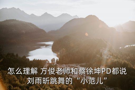怎么理解 方俊老師和蔡徐坤PD都說劉雨昕跳舞的“小范兒”