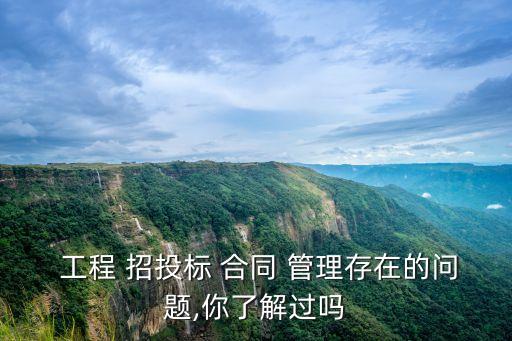  工程 招投標(biāo) 合同 管理存在的問題,你了解過嗎