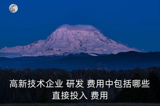 高新技術(shù)企業(yè) 研發(fā) 費(fèi)用中包括哪些直接投入 費(fèi)用