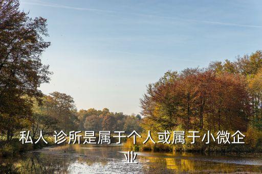  私人 診所是屬于個(gè)人或?qū)儆谛∥⑵髽I(yè)
