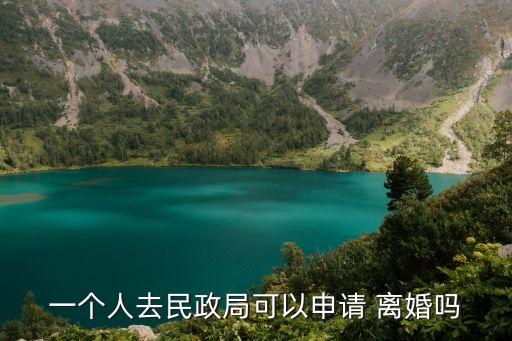 一個人去民政局可以申請 離婚嗎