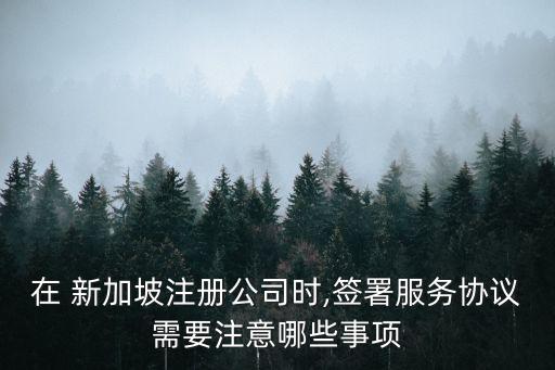 在 新加坡注冊公司時,簽署服務協(xié)議需要注意哪些事項