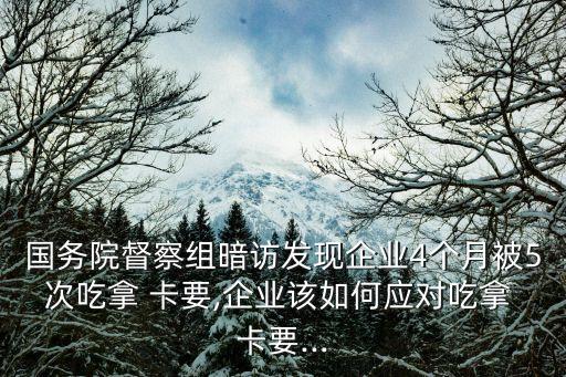 國務(wù)院督察組暗訪發(fā)現(xiàn)企業(yè)4個月被5次吃拿 卡要,企業(yè)該如何應(yīng)對吃拿 卡要...