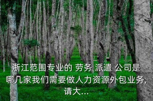 浙江范圍專業(yè)的 勞務(wù) 派遣 公司是哪幾家我們需要做人力資源外包業(yè)務(wù),請(qǐng)大...