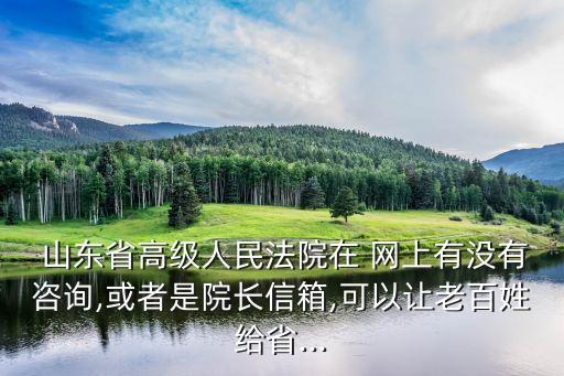 山東高法網(wǎng)上立案