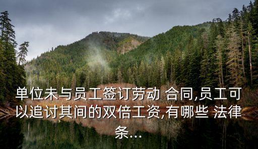 不簽合同的法律條款有哪些,未簽合同雙倍工資法律條款
