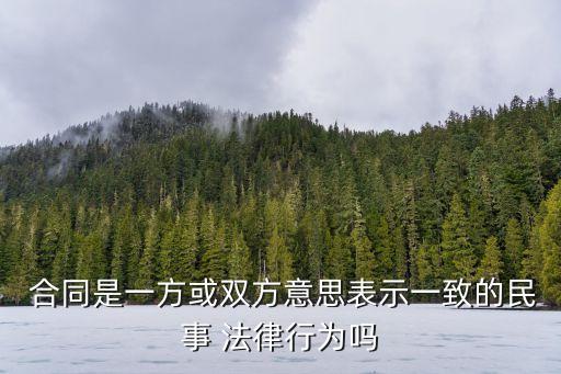  合同是一方或雙方意思表示一致的民事 法律行為嗎