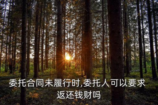 委托合同未履行時,委托人可以要求 返還錢財嗎