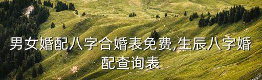 男女婚配八字合婚表免費(fèi),生辰八字婚配查詢表