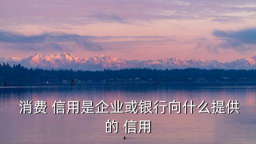 信用消費(fèi)