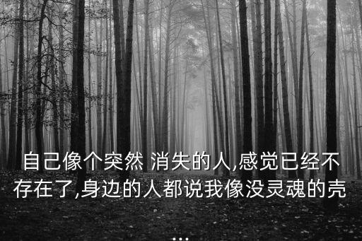 自己像個(gè)突然 消失的人,感覺(jué)已經(jīng)不存在了,身邊的人都說(shuō)我像沒(méi)靈魂的殼...