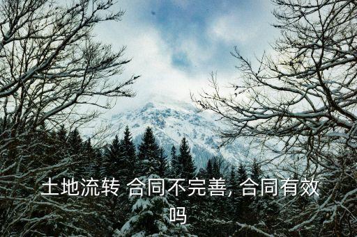  土地流轉(zhuǎn) 合同不完善, 合同有效嗎
