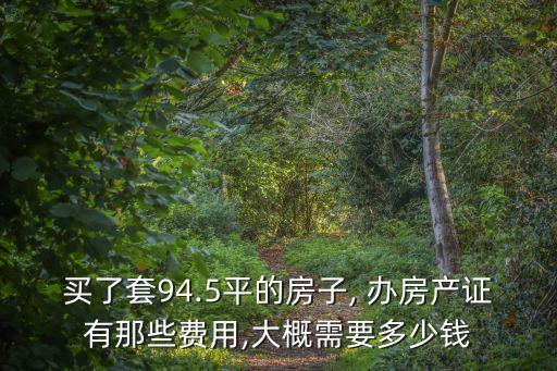 買了套94.5平的房子, 辦房產證有那些費用,大概需要多少錢