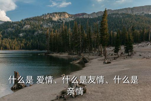 什么是 愛情、什么是友情、什么是 親情