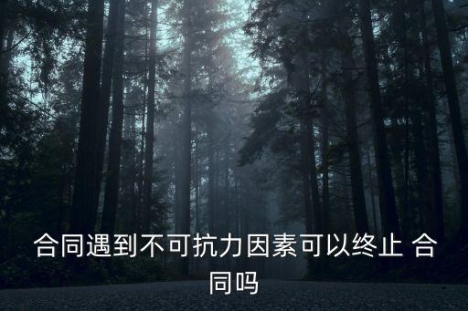 合同遇到不可抗力因素可以終止 合同嗎