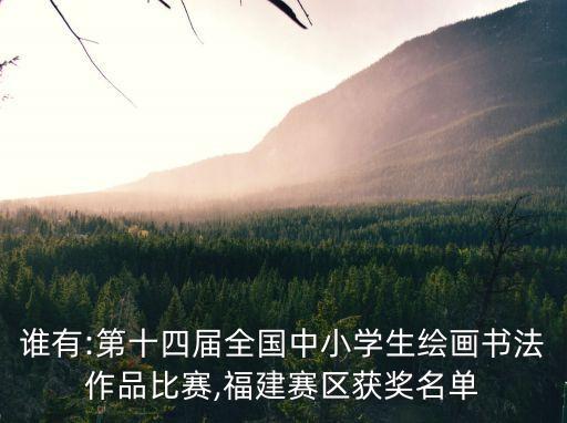 誰有:第十四屆全國中小學(xué)生繪畫書法作品比賽,福建賽區(qū)獲獎名單