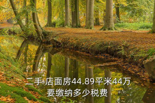  二手 店面房44.89平米44萬要繳納多少稅費