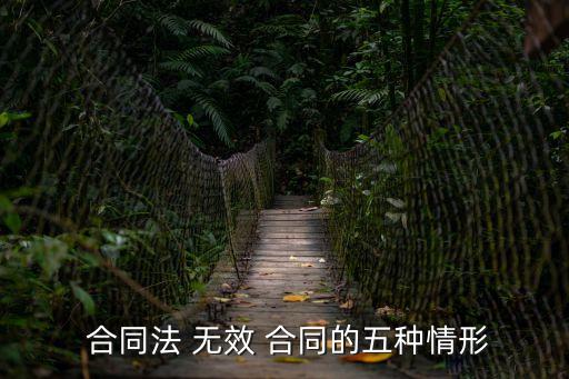  合同法 無(wú)效 合同的五種情形