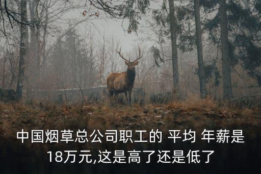 中國煙草總公司職工的 平均 年薪是18萬元,這是高了還是低了