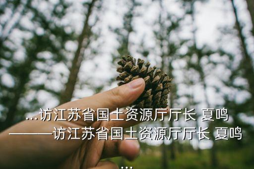 ...訪江蘇省國土資源廳廳長 夏鳴———訪江蘇省國土資源廳廳長 夏鳴...