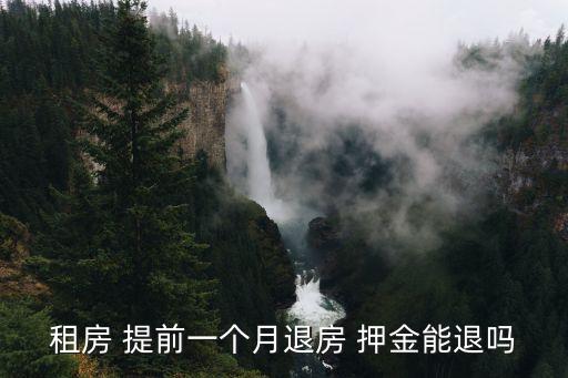 租房 提前一個月退房 押金能退嗎