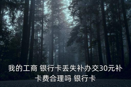 我的工商 銀行卡丟失補(bǔ)辦交30元補(bǔ)卡費(fèi)合理嗎 銀行卡