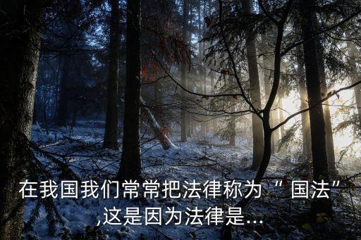 在我國我們常常把法律稱為“ 國法”,這是因為法律是...