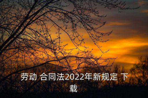  勞動 合同法2022年新規(guī)定 下載