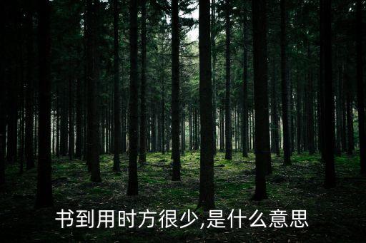 書(shū)到用時(shí)方很少,是什么意思