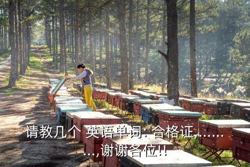 請教幾個 英語單詞: 合格證,………,謝謝各位!!