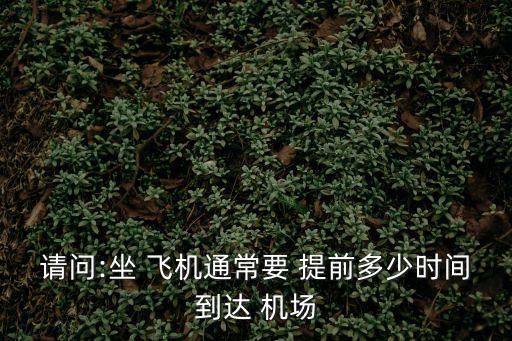 坐飛機需要提前多久到機場,帶小孩坐飛機需要提前多久到機場