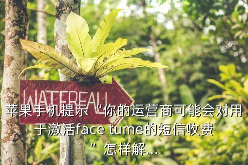 蘋果手機(jī)提示“你的運營商可能會對用于激活face tume的短信收費”怎樣解...