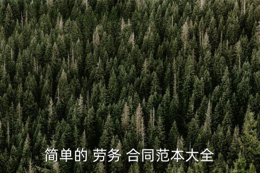 簡單的 勞務(wù) 合同范本大全
